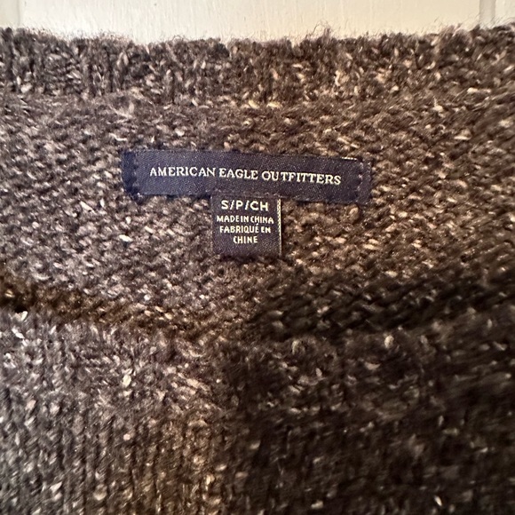 AEO Charcoal Raglan Sweater S - Picture 3 of 11